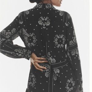 Cloth & Stone Black Paisley Button Down Shirt